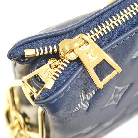 Louis Vuitton Coussin Lambskin Bag Puff Denim White Navy Blue Chain Handle - Picture 9 of 9